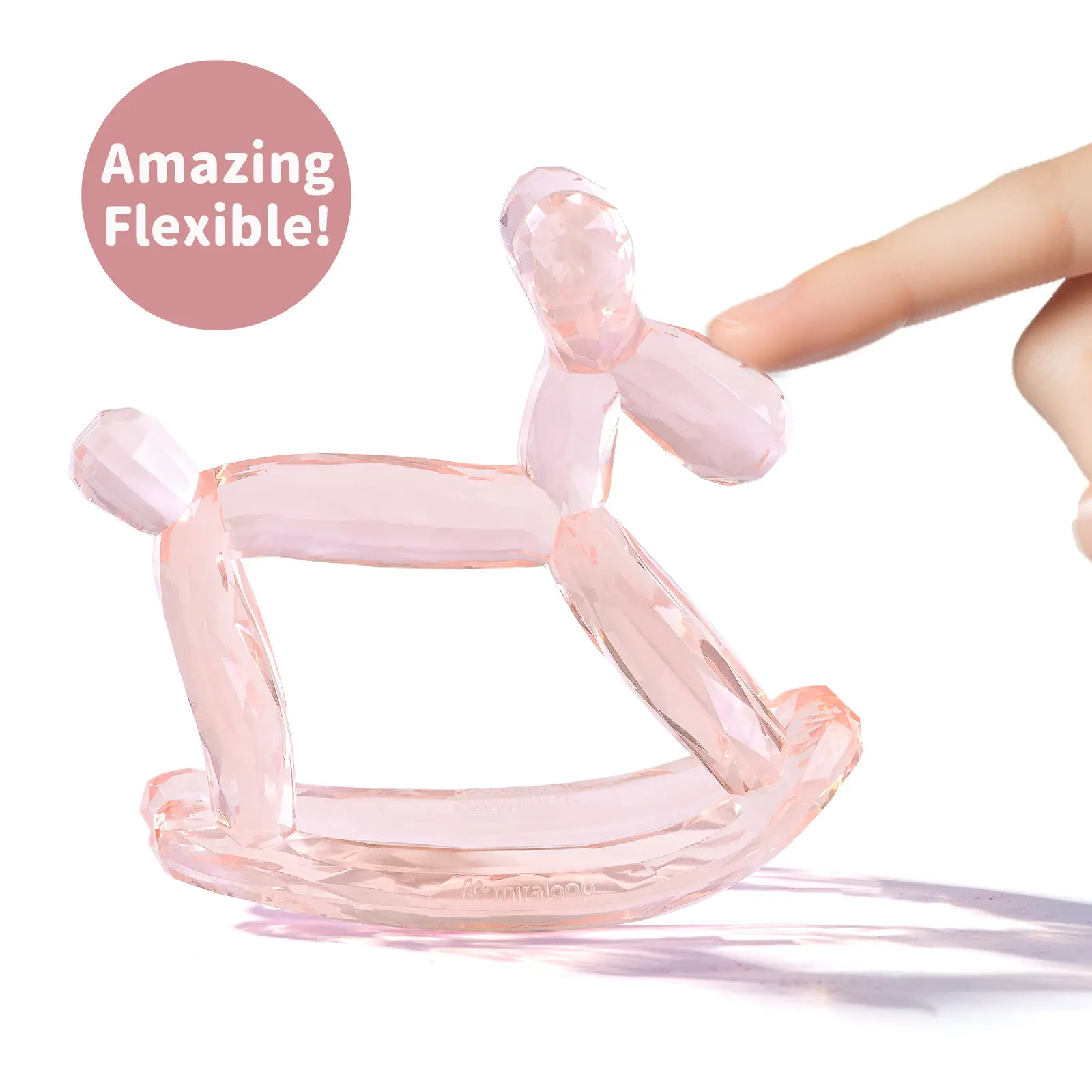 Miraloop Crystal Baby Teethers for Teething Relief, Silicone Teething Toys, Hand Teether for Infants, Prevent Choking & Odorless，Silicone Teething Toy