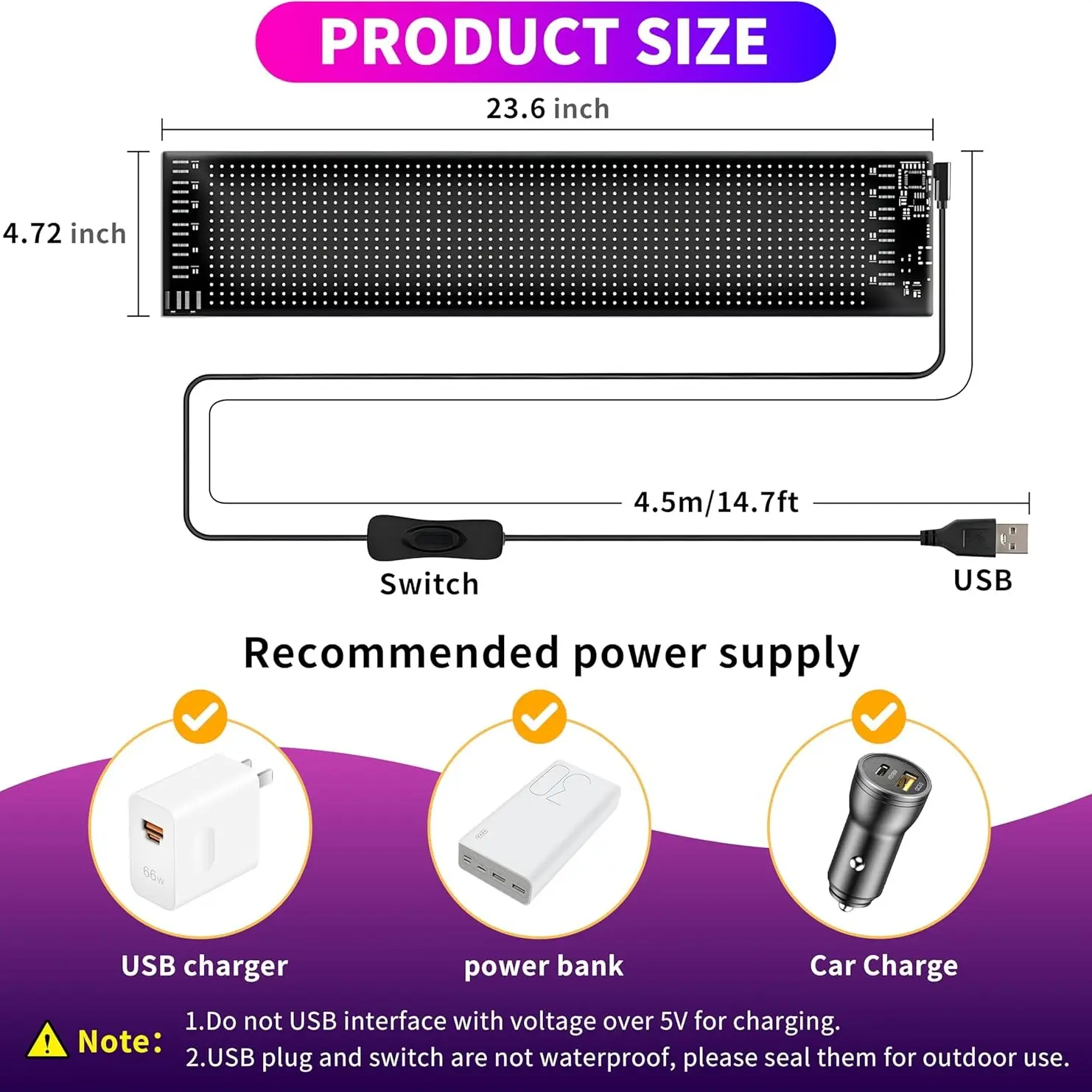 23.4"X4.7"-Extra large sizes