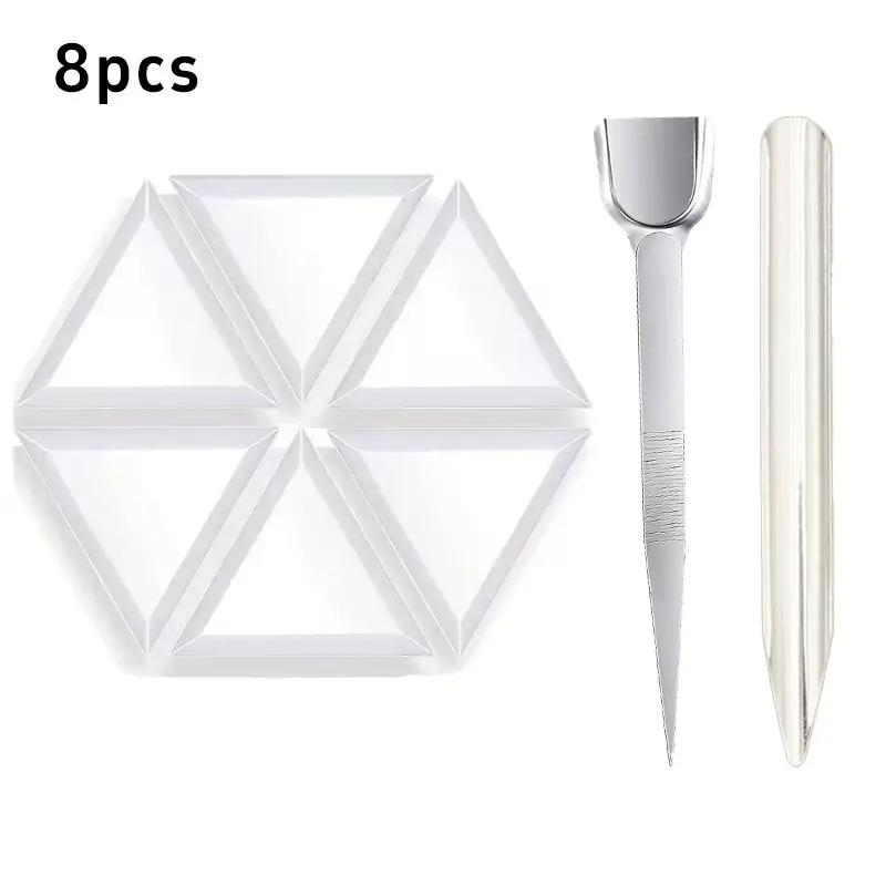 8-Piece Jewelry Tool Set with Tweezers and Scoop Spoon, Stainless Steel and 6 Plastic Trays for Beading and Crafting, Diy Beading Accessories, Bead Sorting Tray