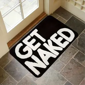 Black Flannel Doormat Premium Heavyweight Non Slip Backing Soft Comfort Machine Washable Decorative Welcome Mat for Home Doorway Visual Fatigue Relief