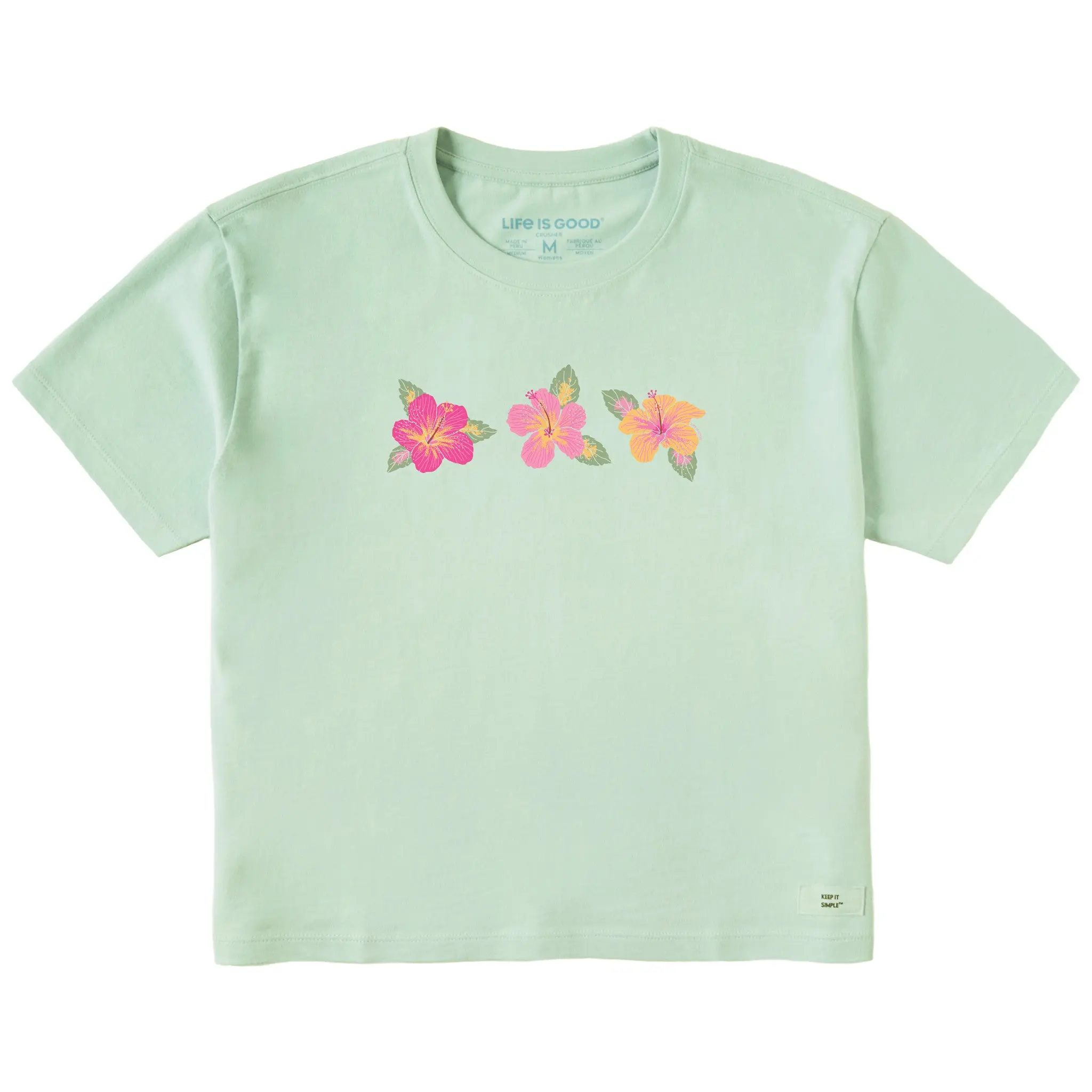 Women's Hibiscus Trio Short Sleeve Crusher Boxy Tee