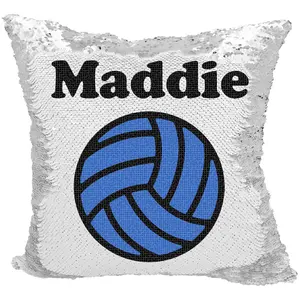 Handmade Personalized Volleyball Reversible Sequin Pillow Case