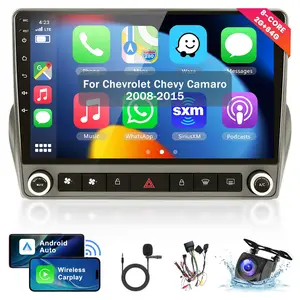 Car Stereo for Chevrolet Chevy Camaro 2008-2015[2+64G] Android Car Stereo Wireless Carplay Android Auto,9“ Touchscreen Radio,GPS,WiFi,EQ DSP,Bluetooth,SWC,Backup Camera Upgrade for Camaro Radio