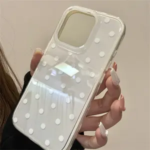 Two-In-One Airbag Protective Phone Case for Apple Models 11 12 13 14 15 16 17 Pro Max, Polka Dot Design, Durable Protection, Stylish Accessory