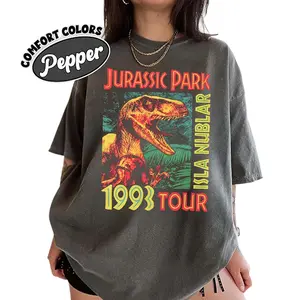 The Vintage Jurassic Park 1993 Tour Comfort Color Shirt,  Retro Dinosaur Shirt, Classic Movie Shirt, Gift For Men Women, Crew Neck, Menswear Top, Womenswear Top Underwear Streetwear