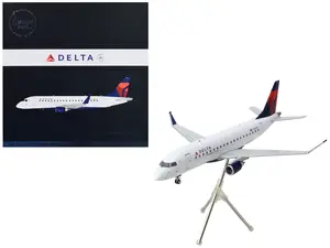 Embraer ERJ-175 Commercial Aircraft White with Blue and Red Tail "Gemini 200" Series 1/200 Diecast Model Airplane by GeminiJets