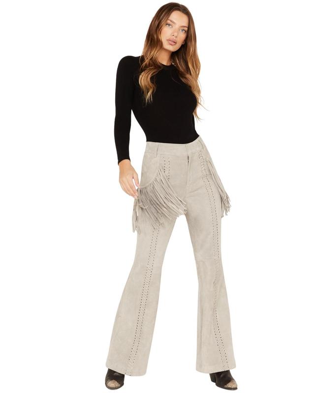 Wonderwest Women's Leather Fringe Pants - Wwho22p2