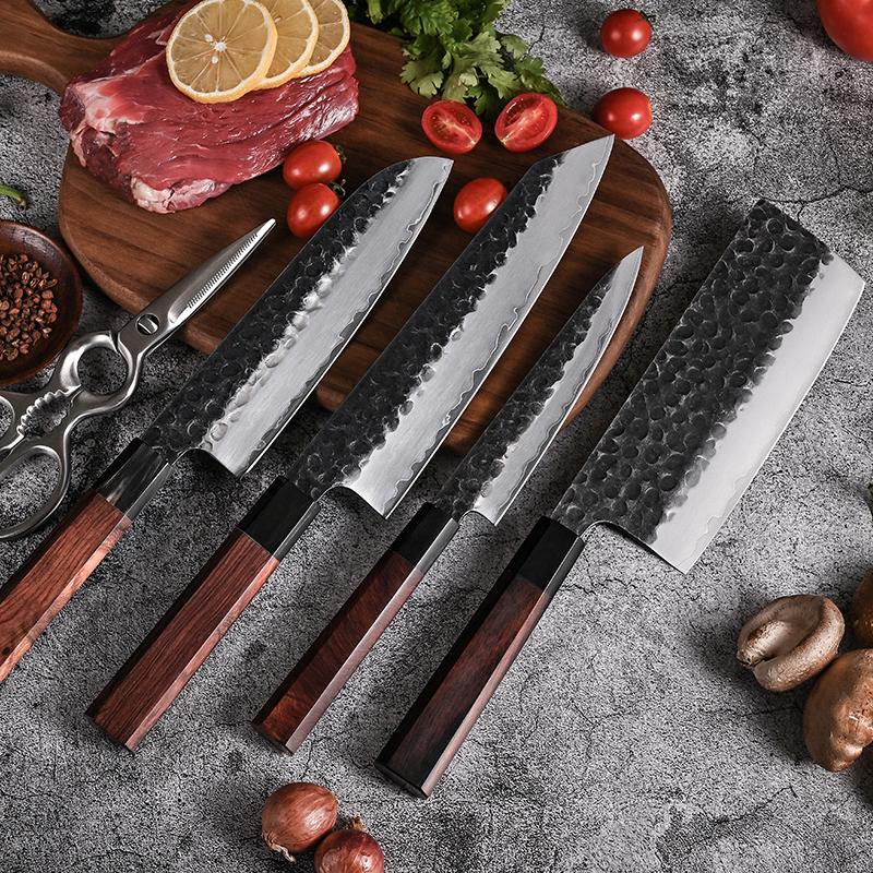 TUSKBLADE KITCHEN KNIFE SET 4 PIECE “PM8 Octa Series” – Composite Steel Chef Knives with Octagonal Grip