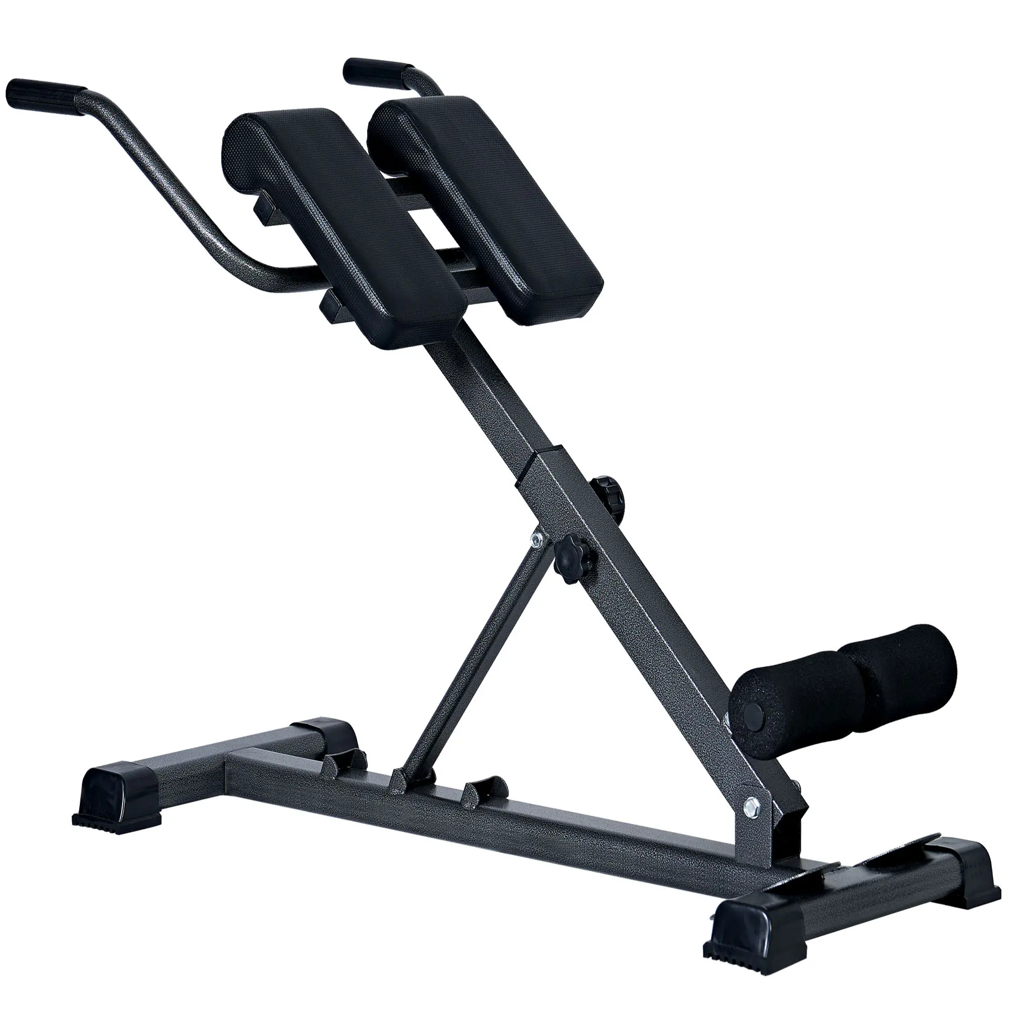 Soges Adjustable Hyperextension Roman Chair, Ab Bench for Core Strengthening, Back Extension Machine with PU Leather Pad, 3-Level Decline Bench, Heavy Duty Home Gym Equipment, Space Saving Foldable Strength Training Fitness Gear