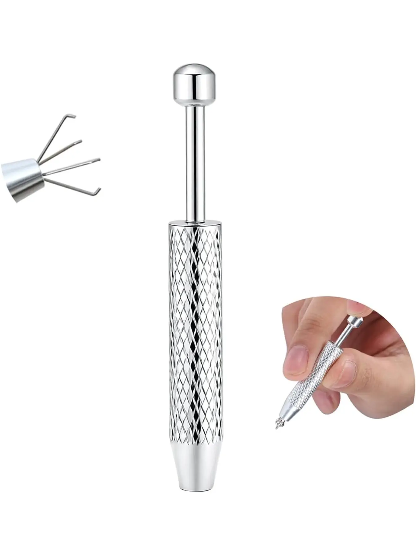 Piercing Taper Ball Grabber Tool for Changing Jewelry - 14G 16G 18G 20G Stainless Steel Flat Back Earrings Applicator Tool Threadless Insertion Pin Thread Body Piercing Kit for Ear Nose Lip Septum Jewelry Nose Piercing Accessory