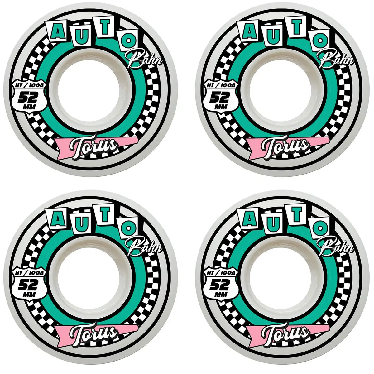 Autobahn Skateboard Wheels 52mm Torus HT Formula 100A White