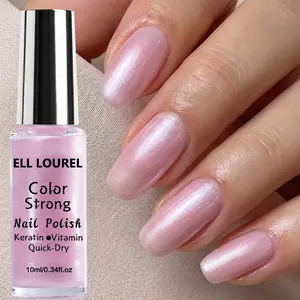 ELLE LOUREL Ice-Clear Nude Pink Nail Polish: Quick-drying and long-lasting, enriched with keratin, alcohol-free, Gentle and no-bake formula, nail care product