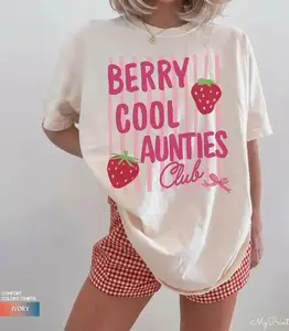 Comfort Colors Berry Cool Aunties Club, Aunt Tshirt, Summer Fruit Tshirt for New Auntie, Godmother Tee, Food Pun Shirt, Berry Graphic Tee