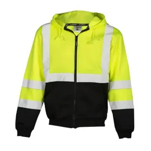 ML Kishigo Outerwear Hoodie Sweatshirt with Zipper - 2XLarge -  Lime - JS1022