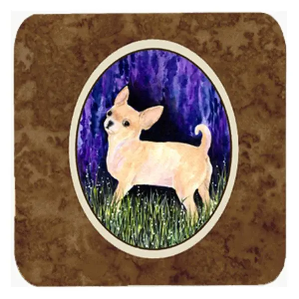 Starry Night Chihuahua Foam Coasters, Set Of 4