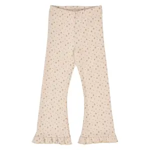 Aster Floral Flared Rib Pant || Nostalgia Rose/Beige