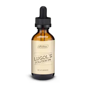 EPOTHEX Lugols Solution 2% 2oz Glass Dropper Bottle. Contains Potassium Iodide and Iodine 60ml