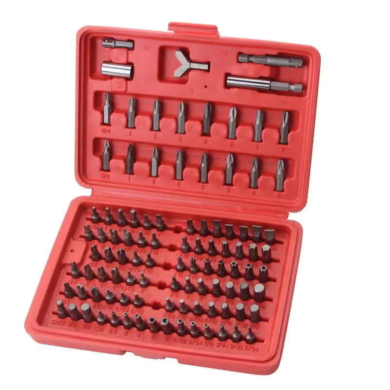 100-Piece Screwdriver Bit Set with Extended Bit Converter, Multi-Function Hex, Phillips & Torx Bits for DIY Projects and Electric Screwdrivers