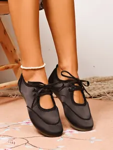 Women's Ballet Flats, Rubber, Lightweight Casual Shoes, Comfortable Slip-On Sneakers, Fashionable Low-Heel Footwear for Daily Wear, Solid Color Flats