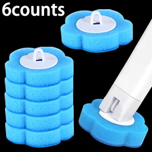 Toilet Brush Replacement Heads Set, Home Cleaning Kit, Blue Disposable Sponge Brushes, Toilet Cleaner, Bathroom Cleaning Accessories, Toilet Wand