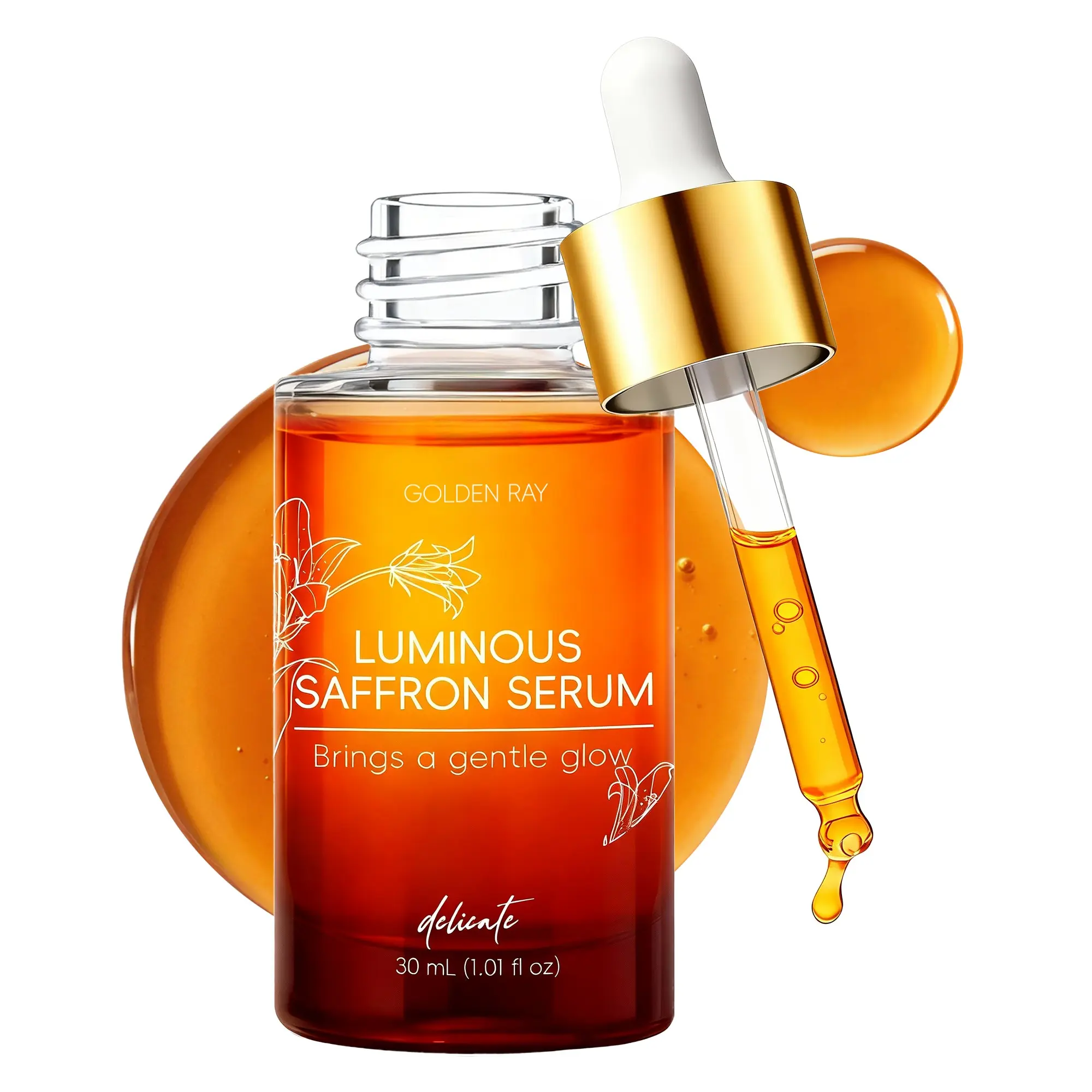 Brightening Saffron Serum - Discoloration Correcting Face Serum, Dark Spot Corrector, Vitamin C Alternative, Hyperpigmentation Treatment, Skin Repair, Hydrating & Nourishing, Brightening And Hydrating