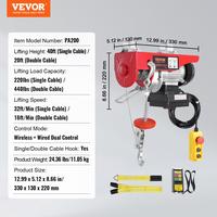 440 lbs - 328 ft Wireless & 14 ft Wired Remote