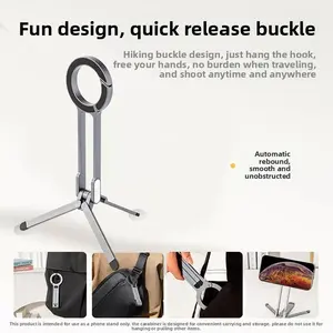 Magnetic Phone Stand Multi-Functional Foldable Carabiner Stand for Photography Live Streaming Portable Selfie Desktop Tripod