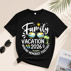 Family Vacation 2026 Making MemoriesTogether SummerBeach Shirt For Women Men UnisexT-Shirt Vacation OutfitFamily Trip Gift All-SeasonCasual Wear Comfortable, Soft ShortSleeve Crew Neck100%Cotton