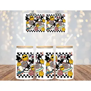 Uv Dtf Cup Wrap Skateboarding smileys 643