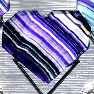 Crystal Seven Colors Fluorite Heart ornaments