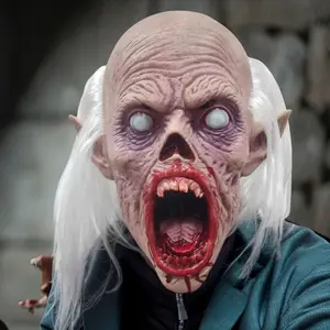 Old Vampire Mask, Halloween Horror Mask, Mediterranean Hairstyle Male Face Cover, Pranks Gift, Scary Party Carnival Masquerade Prop