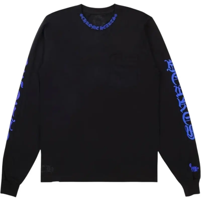 Chrome Hearts 1988 Neck Logo Long Sleeve T-shirt Black/Blue