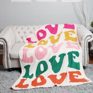 ComfyLuxe Multi-Colored Love Pattern Luxury Soft Throw Blanket
