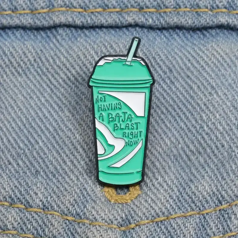 Creative Drink Cup Design Brooch Pin Clip, Durable Metal Pins, Cute Fashion Alloy Badge for Women & Men for Party, Daily Clothing Decor, Trendy All-match & Exquisite Brooch for Birthday Gift, Charms, Jewelry, Men Accessories