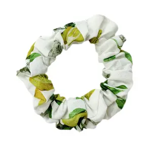 Amalfi Lemon Print Linen Scrunchie
