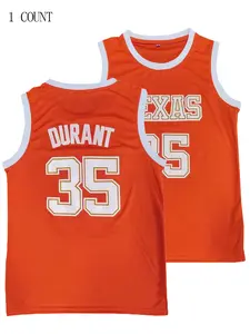 Men's TEXAS #35 Basketball Jersey Breathable Crew Neck, Loose Fit, Embroidered Letter & Number, Four Seasons Sports Top for Team Sports, Parties, Outdoor Activities