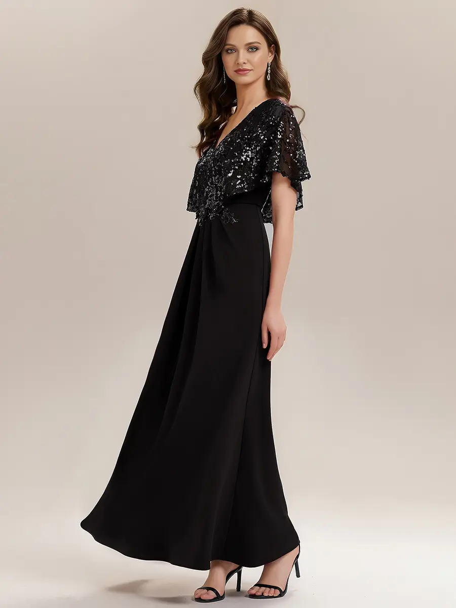 Ever-Pretty 2026 New Sequin Cape Formal Maxi Dress - V-Neck, Flowy Silhouette for Wedding Guest & Evening Events ,black tie wedding guest dress,beaded dress,02656 - TikTok Shop Ever-Pretty 2026 New Sequin Cape Formal Maxi Dress - V-Neck, Flowy Silhouette for Wedding Guest & Evening Events ,black tie wedding guest dress,beaded dress,02656 - TikTok Shop