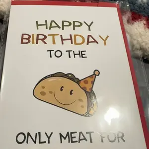 Letter Pattern Happy Birthday Card, 1 Count Funny Taco Friend Birthday Greeting Card with Envelope, Custom Message Card, Creative Birthday Card for Gift Giving, Birthday Gifts, Gifts for Girl Adults, Fun Party Cards, Funny Dad Card