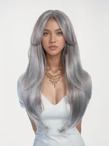 26 Inch Ombre Blonde Rooted Long Wavy Wigs for Women, Gorgeous Fluffy Wigs without Bangs, Synthetic Lace Front Wigs for Party, Daily Use, Machine Made Wig