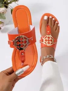 Women's Fashion Open Toe Sandals, Metal Buckle Design, Comfortable & Stylish Footwear for Women, Perfect for Casual
