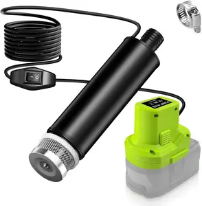 Cordless Submersible Water Pump for Ryobi 18V Battery, 635GPH 16FT Lift Portable Transfer Pump with 100W Brushless Motor for Garden Camping Pool Aquarium Drainage (Battery Not Included)