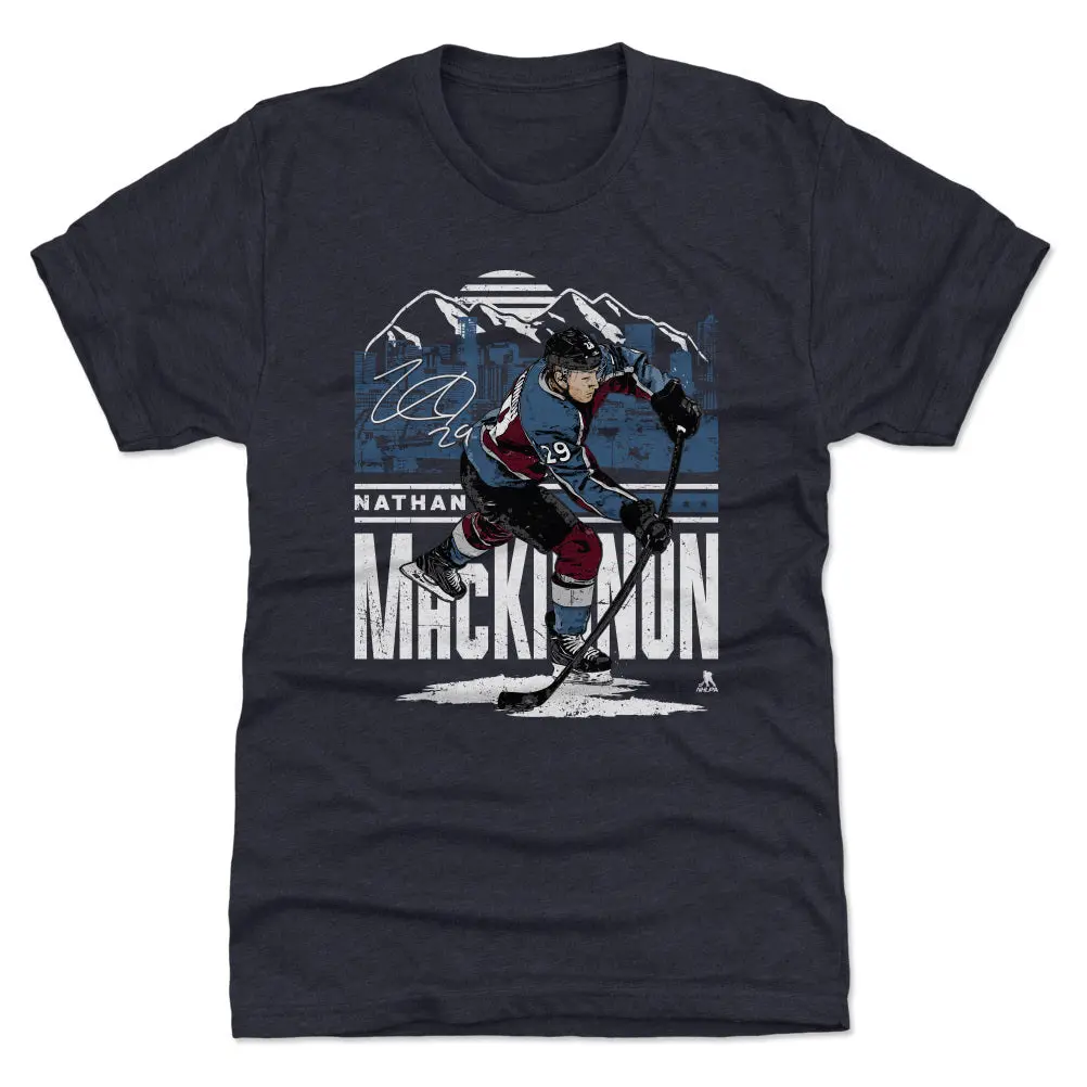 Nathan MacKinnon Colorado Player Skyline WHT
