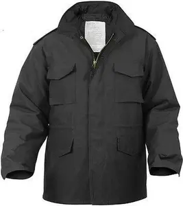 Black Military M-65 Field Coat Army M65 Jacket with Liner