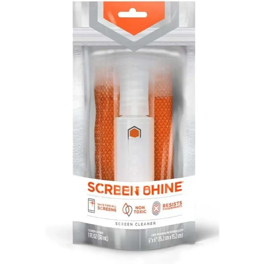 ! Screen Shine Go - 1 fl oz Refillable Screen Cleaner Kit with Microfiber Cloth for MacBook, Phone, iPad & Eyeglasses -  Streak-Free Cleaning - Pocket-Sized, TSA-Approved for Travel