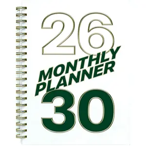 2026-2030 Monthly Planner/Calendar - January 2026 - December 2030, 5-Year Monthly Planner, Annual Calendar Planner, Monthly Labels, 60 Month Calendar, 5.5" x 8.3", Elastic Cover, Durable Double Thread Spiral Binding, Laminated, Storage Pocket, Holiday, Ne