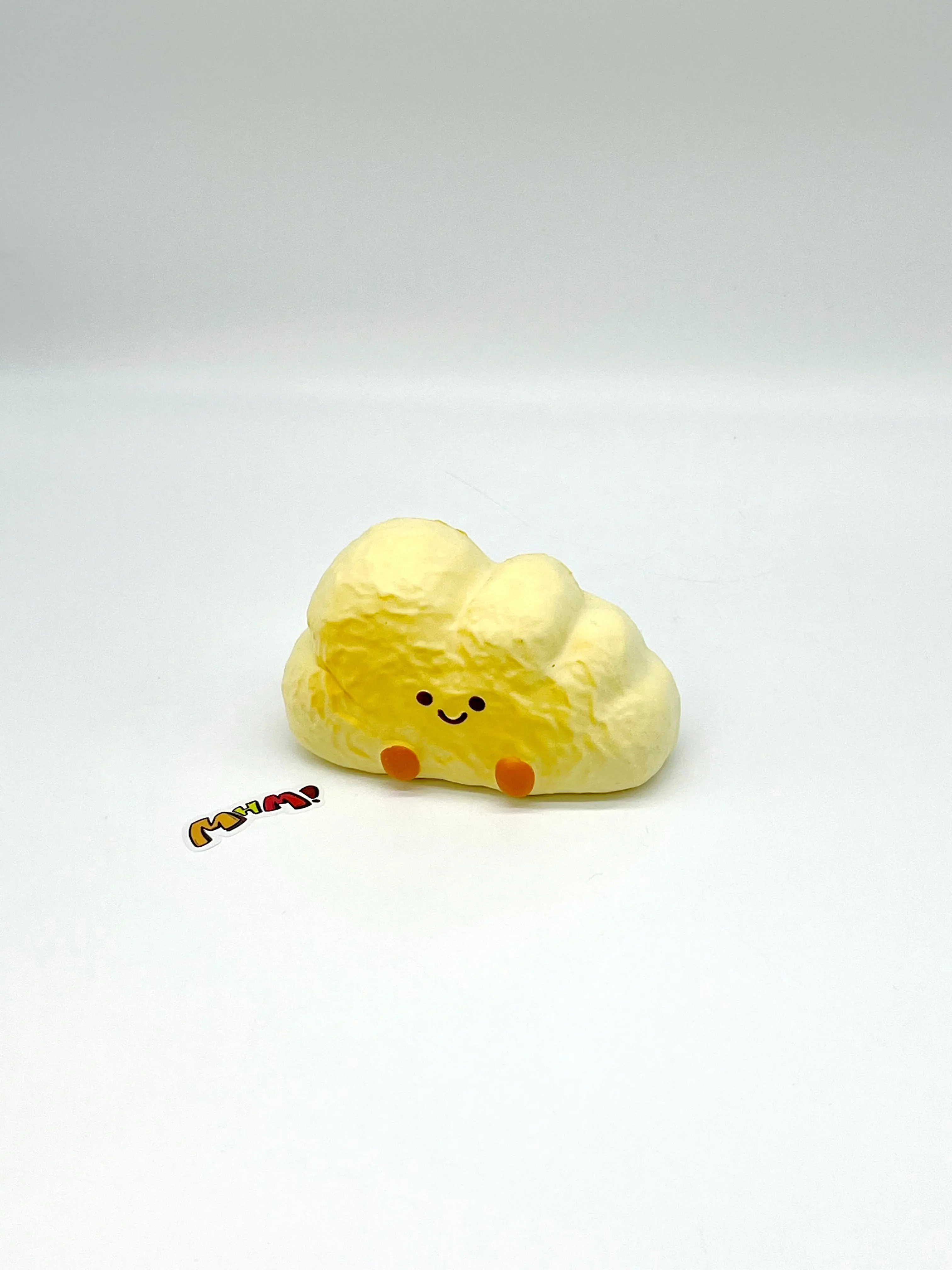 MHM Squishy Cute Smiley Face Cloud Marshmallow Squishy Cream Yellow Super Soft Slow Rise Squeeze Stress Relief Toy