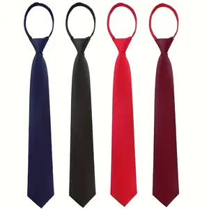 Easy-Pull Disposable Necktie, 4 Colors Available, for Waiters and Suit Shirts, Tie For Women, Knot Ties For Men Ready On, Tie Clips For Men, Neck Ties For Women, Formal Wear Accessory, Quick Knot Design, Stylish Accessory