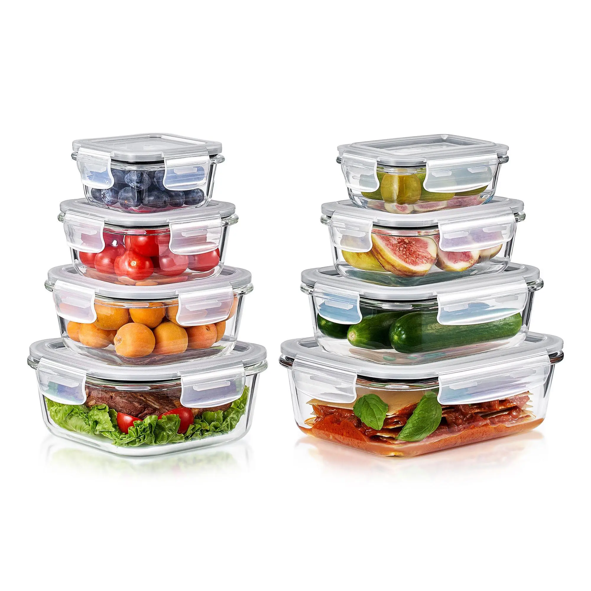 Sorbus 16-Piece Glass Food Storage Containers with Lids - TikTok Shop