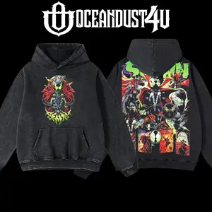 OceanDust4U Retro Vintage Limited Edition 'Spawn' Hoodie 100% Premium Cotton Oversized Fit Pre-Washed Classic Top Men's Streetwear Soft