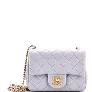 Pre-owned CHANEL material Messenger Bags Pearl Crush Square Flap Bag Quilted Lambskin Mini by Rebag